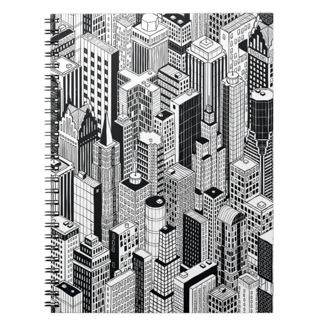 Carnet Illustration de la ville Skyscraper, isométrique t (Devant)