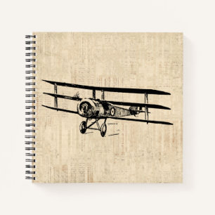 Carnet Illustration de l'ancien avion vintage