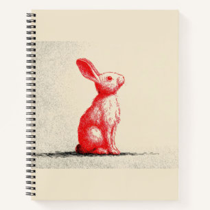 Carnet Illustration de Lapin Rouge - Anima Vintage Minima