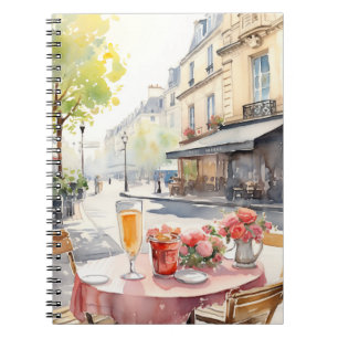 Carnet Illustration de l'aquarelle chic Café parisien