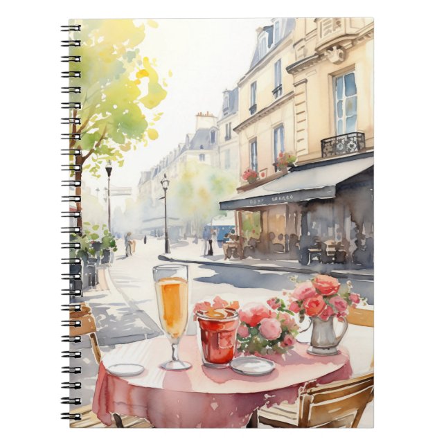 Carnet Illustration de l'aquarelle chic Café parisien (Devant)
