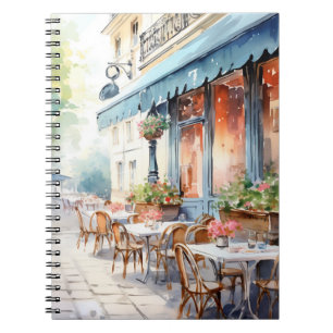 Carnet Illustration de l'aquarelle chic Café parisien