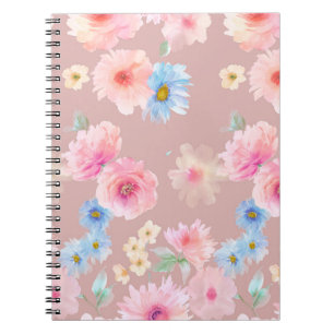 Carnet Illustration de l'aquarelle des fleurs. Coloris aq