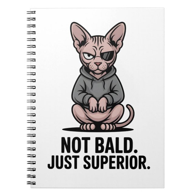Carnet Illustration de l'attitude du chat Sphynx supérieu (Devant)