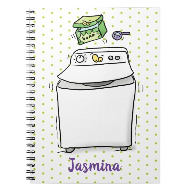 Carnet Illustration de lave-linge mignonne (Devant)