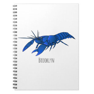 Carnet Illustration de l'écrevisse marron bleu