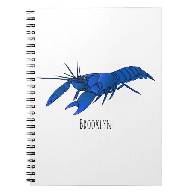 Carnet Illustration de l'écrevisse marron bleu (Devant)