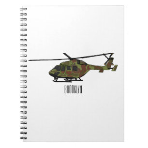 Carnet Illustration de l'hélicoptère de l'armée
