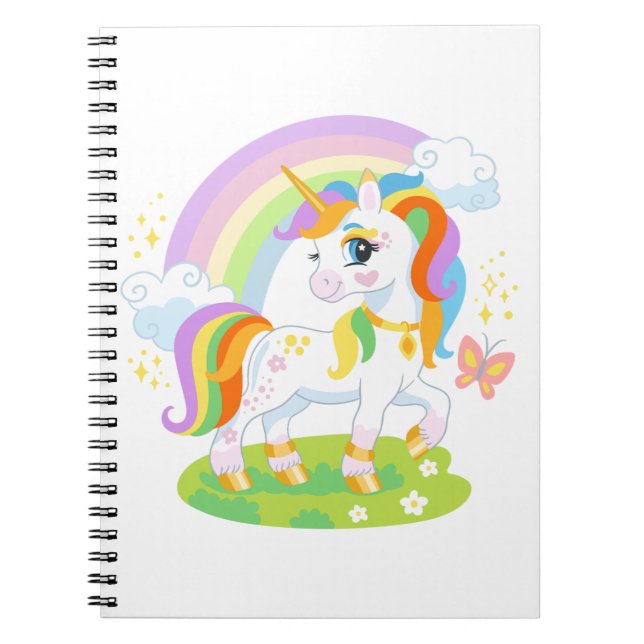 Carnet Illustration de licorne mignonne #1 (Devant)