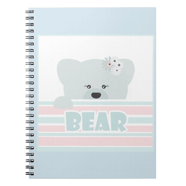 Carnet Illustration de l'ours imprimés pour enfants (Devant)