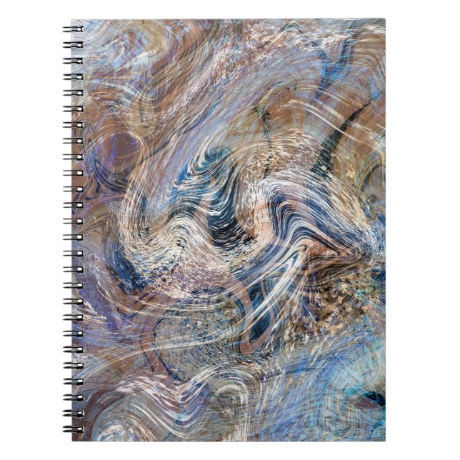 Carnet Illustration de marbrage gris bleu (Devant)