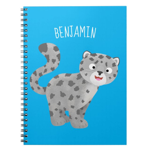 Carnet Illustration de mignon léopard des neiges (Devant)