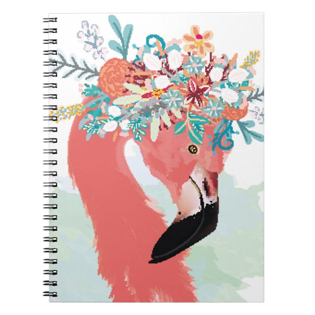 Carnet Illustration de mode avec flamants roses dessinés (Devant)