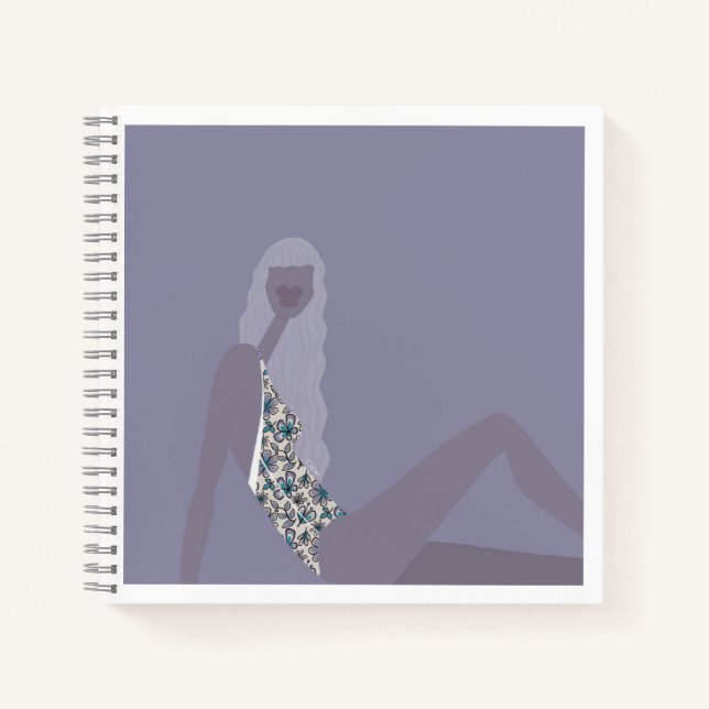 Carnet Illustration de mode Femme Chic Violet Art Moderne (Devant)