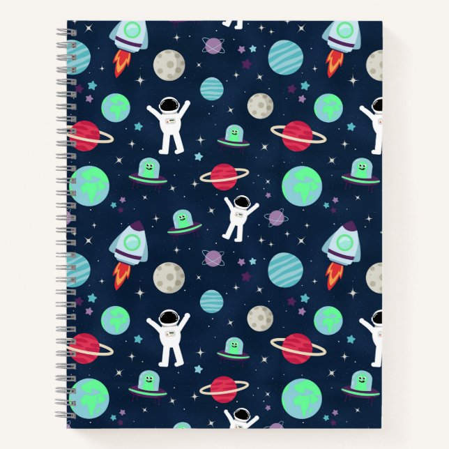 Carnet illustration de motif spatial (Devant)