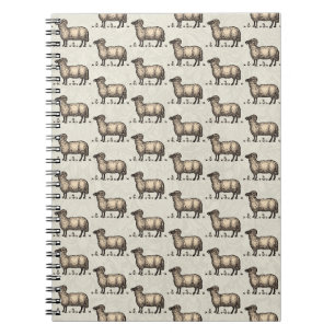 Carnet Illustration de mouton vintage : Art classique de