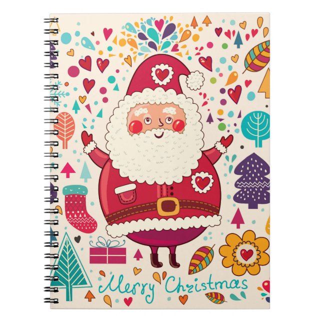 Carnet Illustration de Noël du Père Noël (Devant)