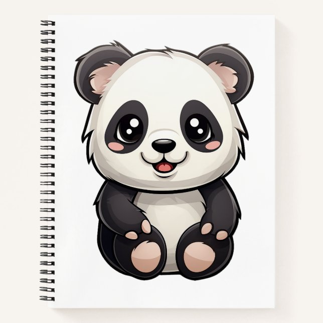 Carnet Illustration de panda de dessin animé (Devant)