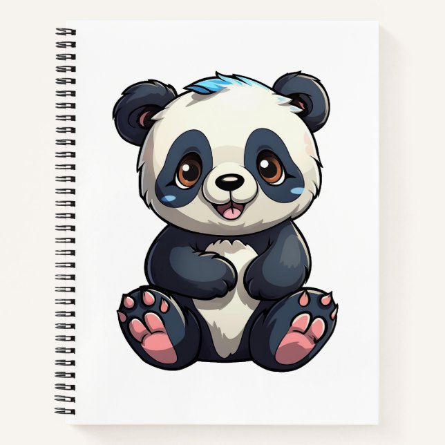Carnet Illustration de panda de dessin animé (Devant)