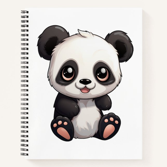 Carnet Illustration de panda de dessin animé (Devant)