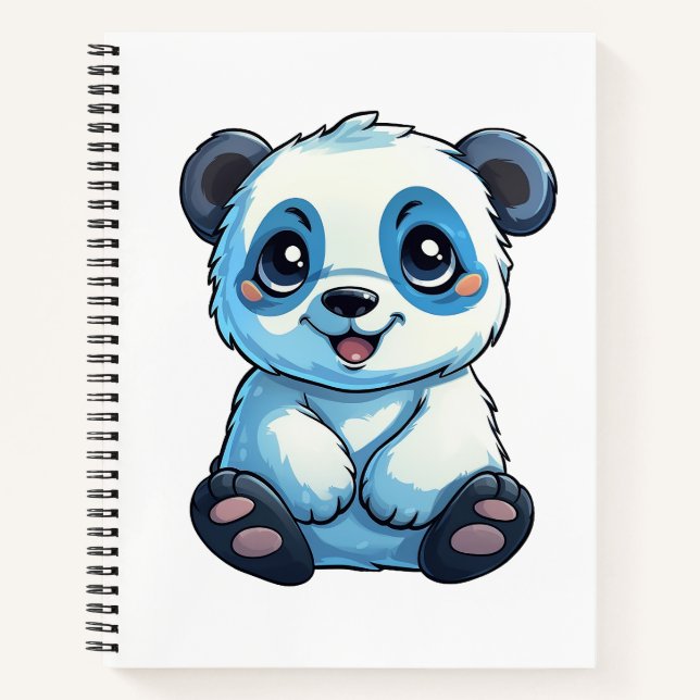 Carnet Illustration de panda de dessin animé (Devant)