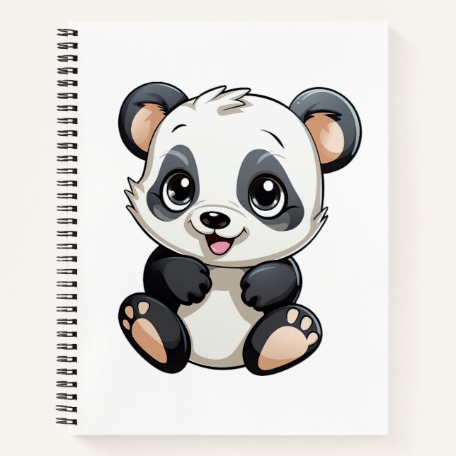 Carnet Illustration de panda de dessin animé (Devant)