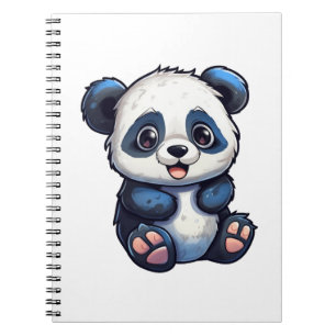 Carnet Illustration de panda de dessin animé