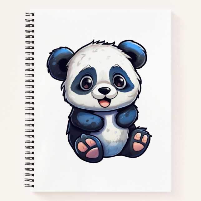Carnet Illustration de panda de dessin animé (Devant)