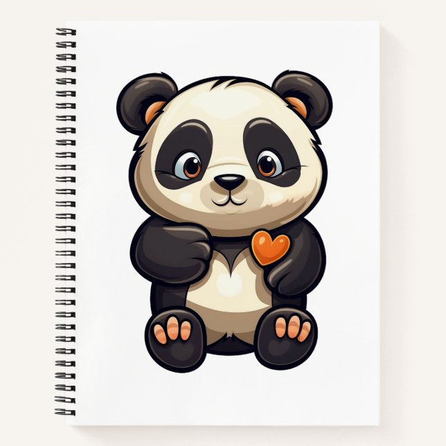 Carnet Illustration de panda de dessin animé (Devant)