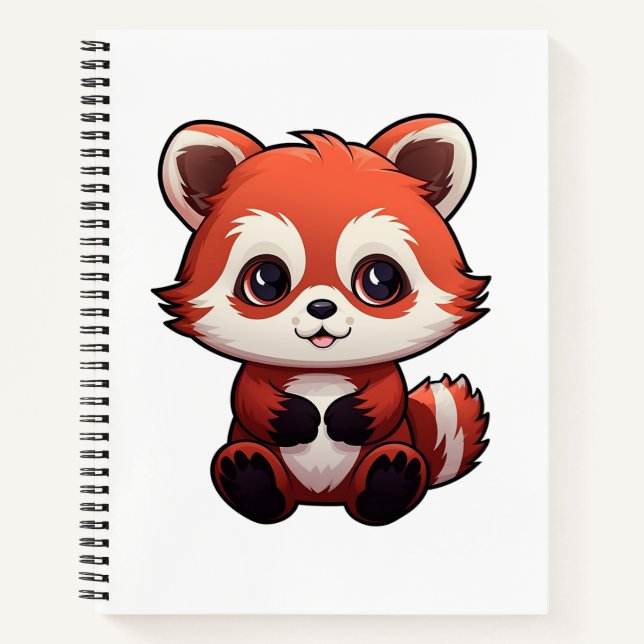 Carnet Illustration de panda rouge caricature (Devant)