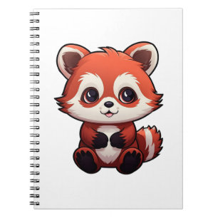 Carnet Illustration de panda rouge caricature