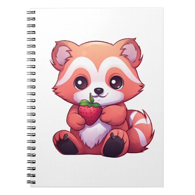 Carnet Illustration de panda rouge caricature (Devant)
