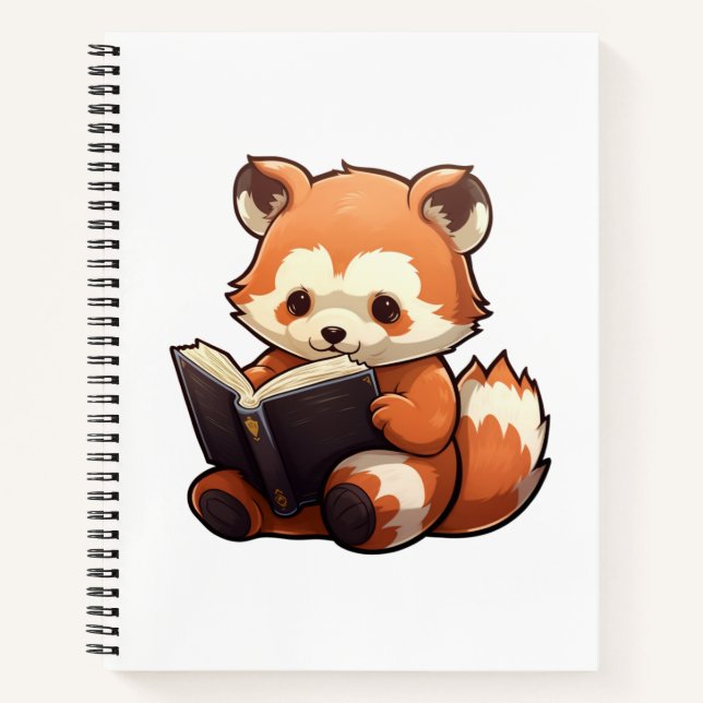 Carnet Illustration de panda rouge caricature (Devant)