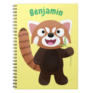 Carnet Illustration de panda rouge mignon