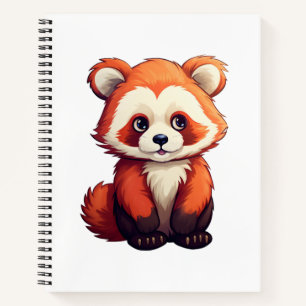 Carnet Illustration de panda roux de dessin animé