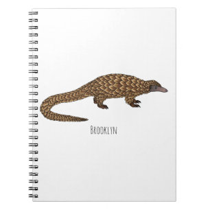 Carnet Illustration de pangolin à queue longue