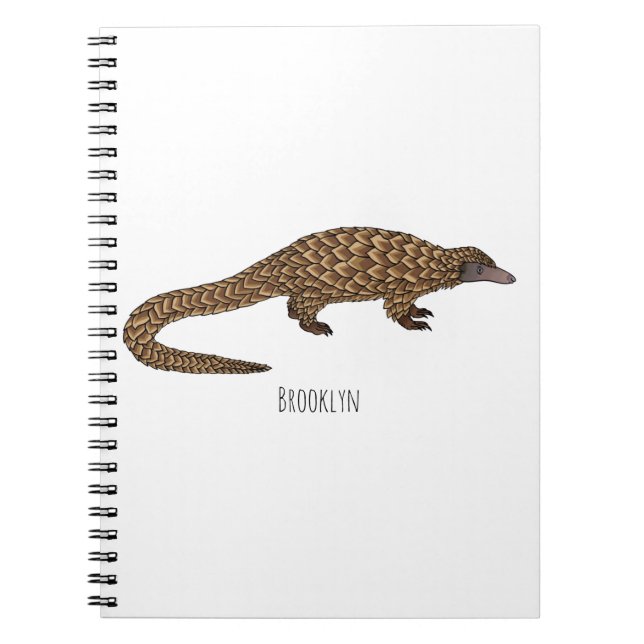 Carnet Illustration de pangolin à queue longue (Devant)