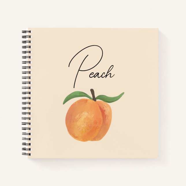 Carnet Illustration de pêche peinte mignonne  (Devant)