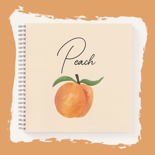 Carnet Illustration de pêche peinte mignonne  (Créateur téléchargé)