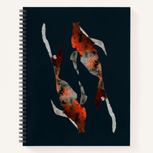 Carnet Illustration de poisson koi aquarelle