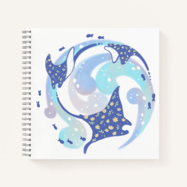Carnet Illustration de raie dans l'océan (Devant)