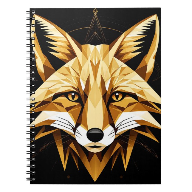 Carnet Illustration de renard géométrique avec des tons d (Devant)