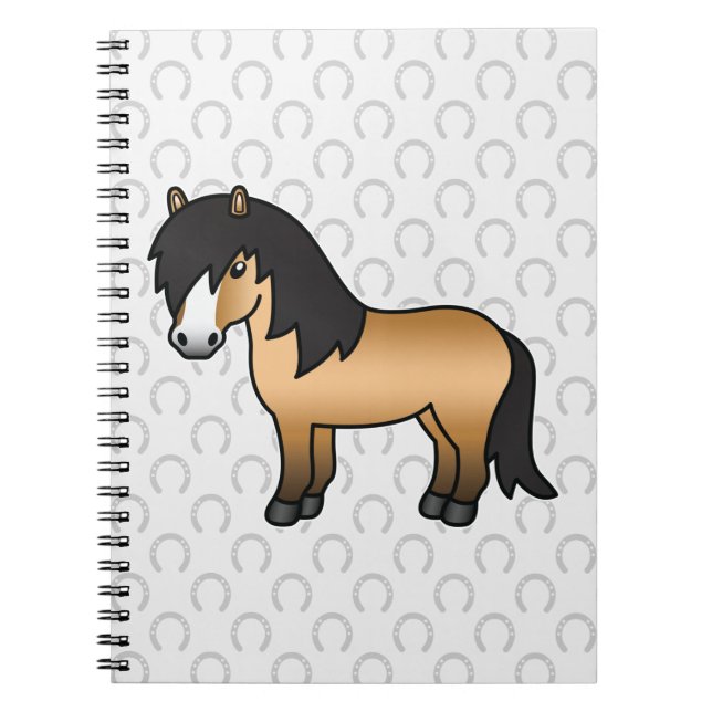 Carnet Illustration de style cartoon de poney Shetland co (Devant)