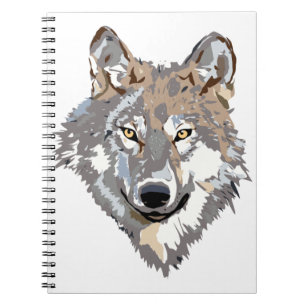 Carnet Illustration de tête de loup devant