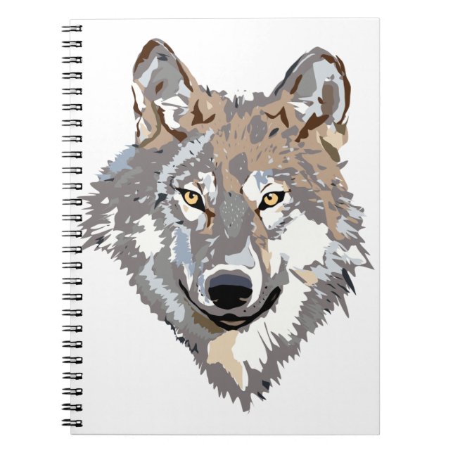 Carnet Illustration de tête de loup devant (Devant)