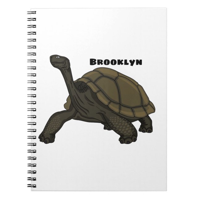 Carnet Illustration de tortue terrestre des Galapagos (Devant)