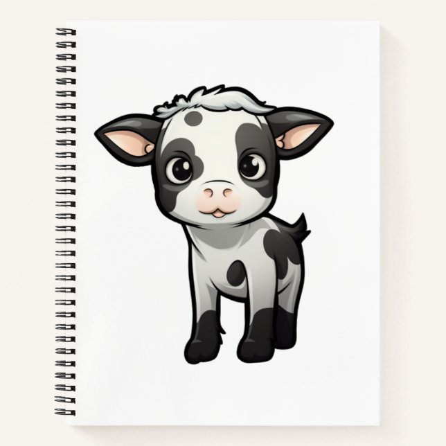 Carnet Illustration de vache de dessin animé (Devant)
