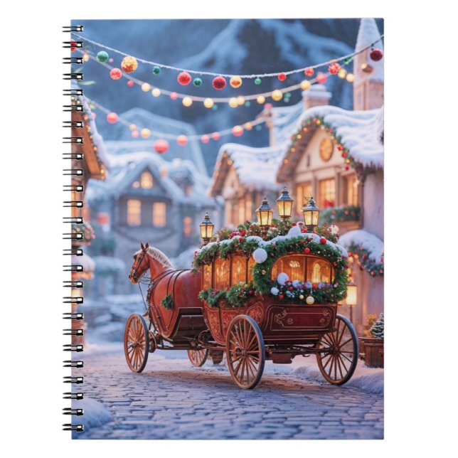Carnet illustration de village de Noël (Devant)