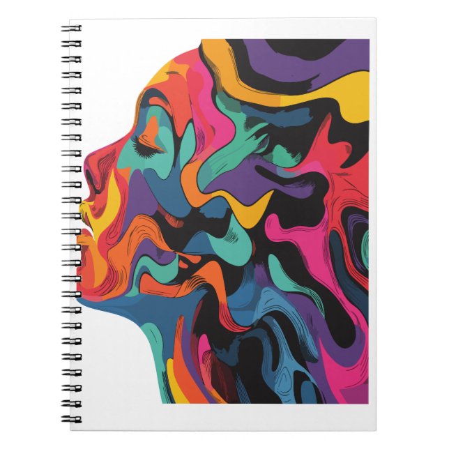 Carnet Illustration de visage de fille colorée (Devant)