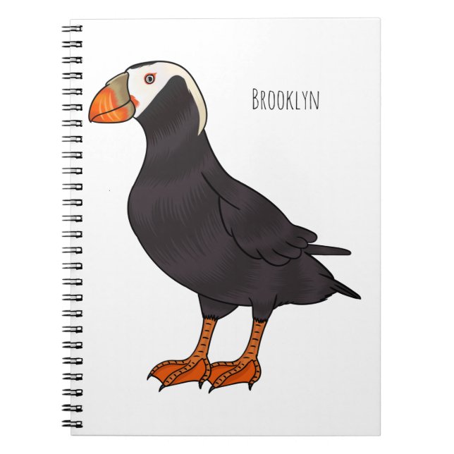Carnet Illustration d'oiseau bouffon touffu (Devant)